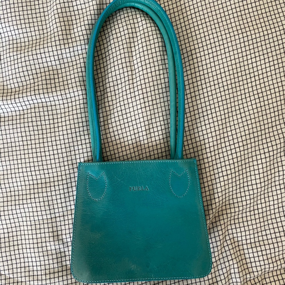 ❣️SOLD❣️Vintage Furla Turquoise Leather Mini Bag